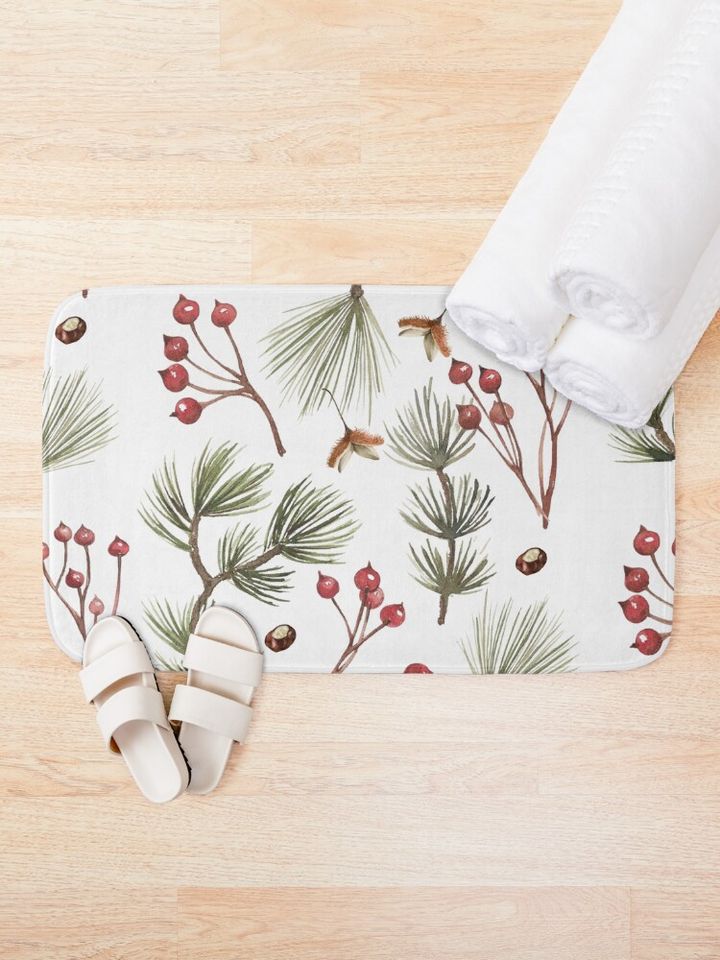  Botanicals Chistmas Feeling Bath Mat