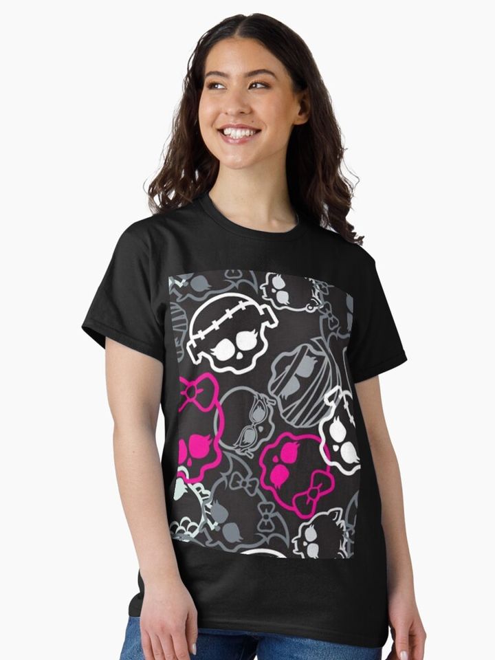 Colorful Skulls T-Shirt – Stylish Casual Streetwear Graphic Tee with Pattern Design