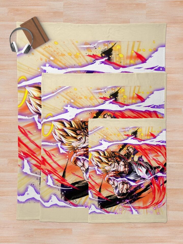 Gogeta SSJ Throw Blanket, Gift for Fan, for All Age