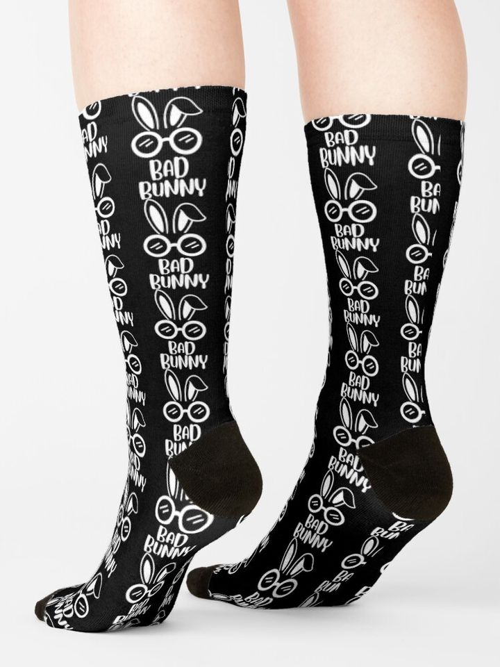 Bad Bunny Dodgers Funny Cute Designe   Socks