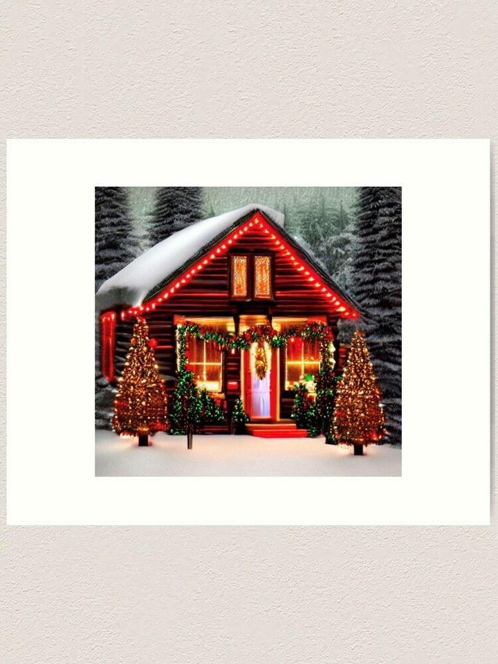 Christmas Cabin Vibes  Art Print