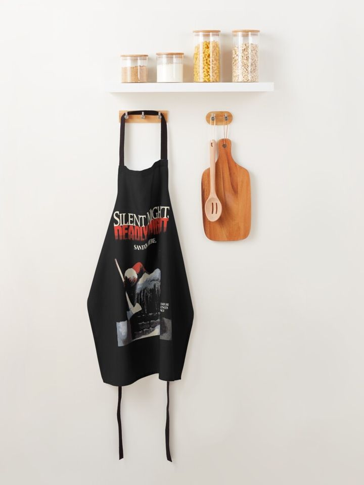 Silent Night, Deadly Night for black garments Apron
