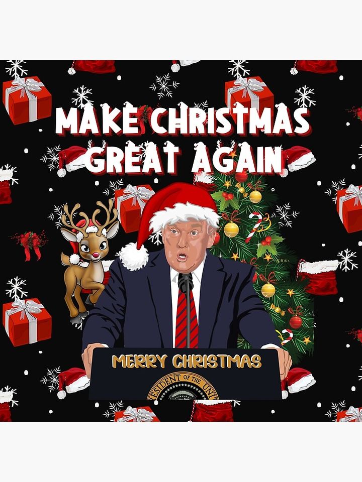 MAKE CHRISTMAS GREAT AGAIN, ANTI BIDEN, MAGA, TRUMP XMAS Pillow
