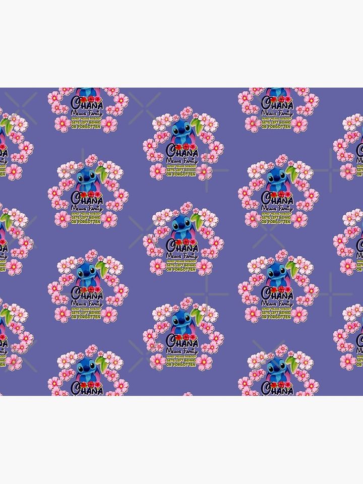 Ohana means family | Stitch | Very Peri Throw Blanket