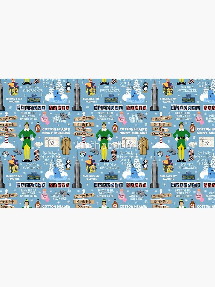 Buddy the Elf collage, Blue background Coffee Mug