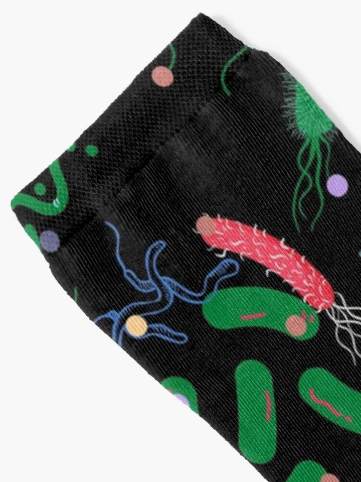 Microbiologist pattern microbes, virus, bacteria-microbiology              Socks