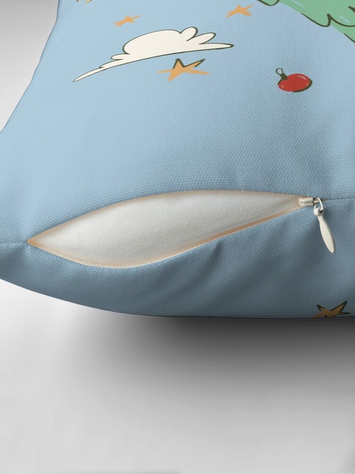 Santa cat Christmas tree design Pillow