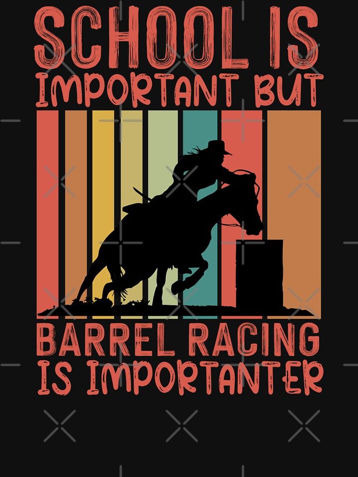 School Is Important But Barrel Racing Is Importanter - Barrel Racing Humor Pullover Hoodie