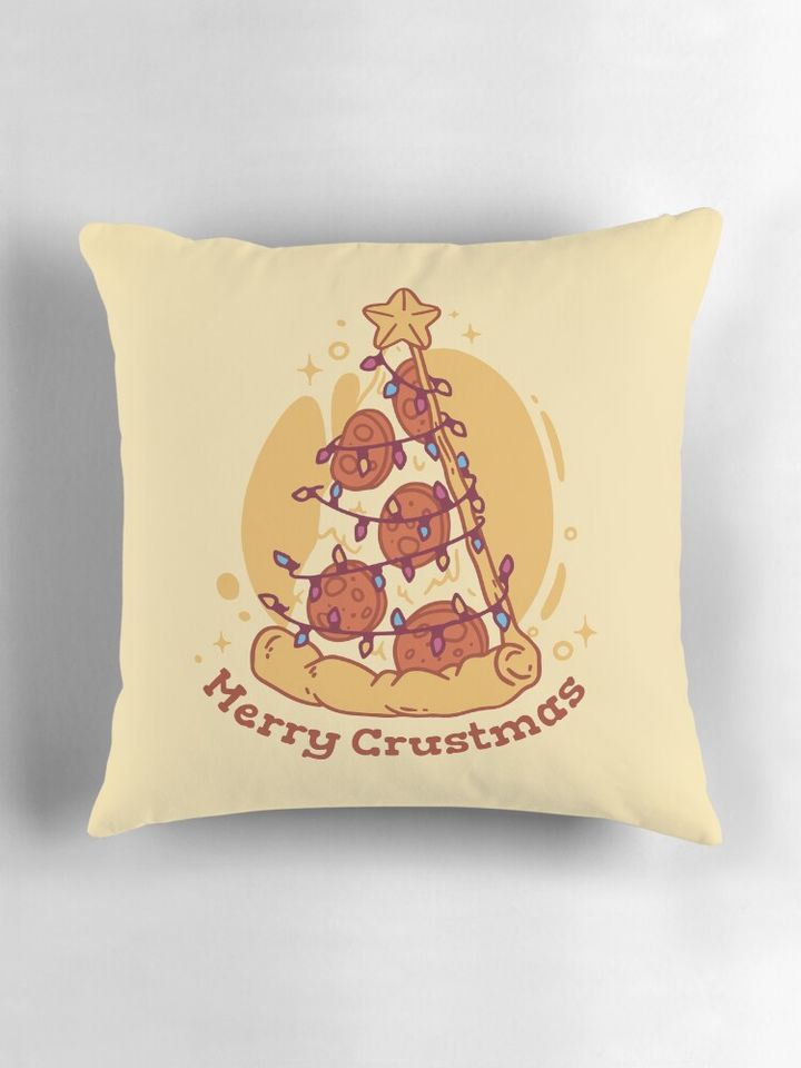 Pepperoni pizza in christmas Pillow