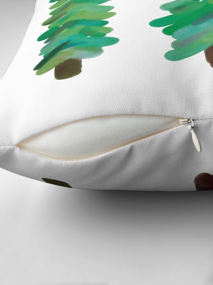 Watercolor Pine Trees Pillow