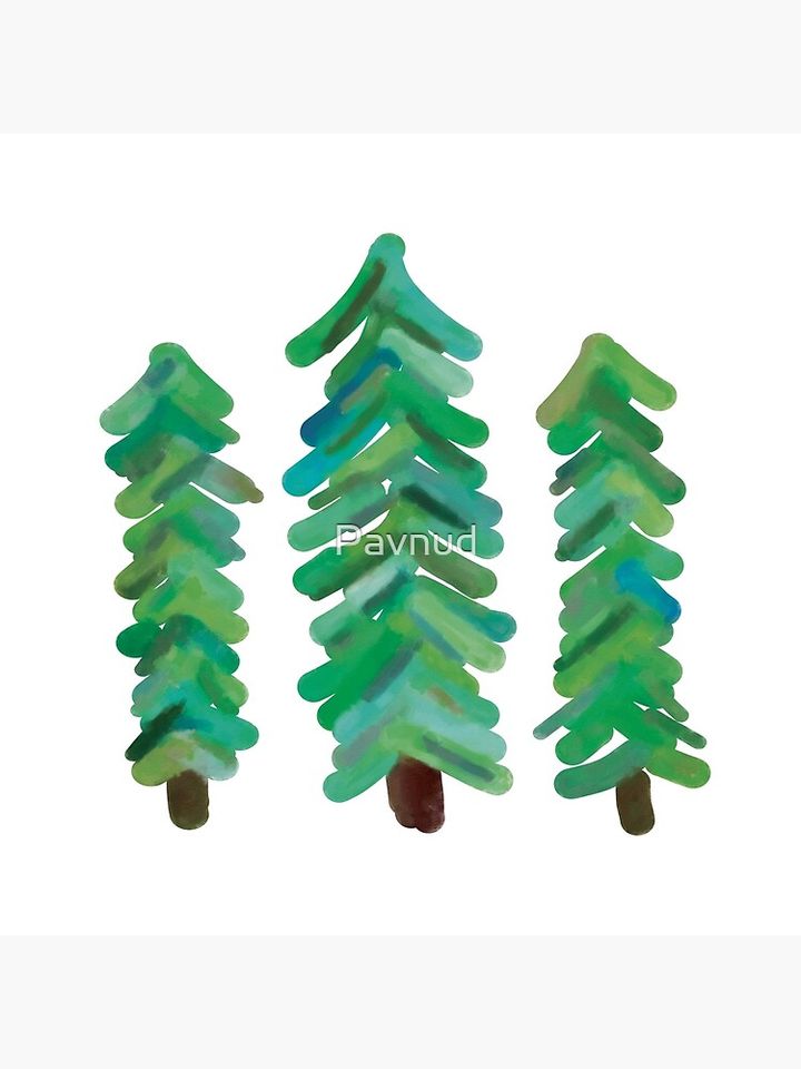 Watercolor Pine Trees Pillow