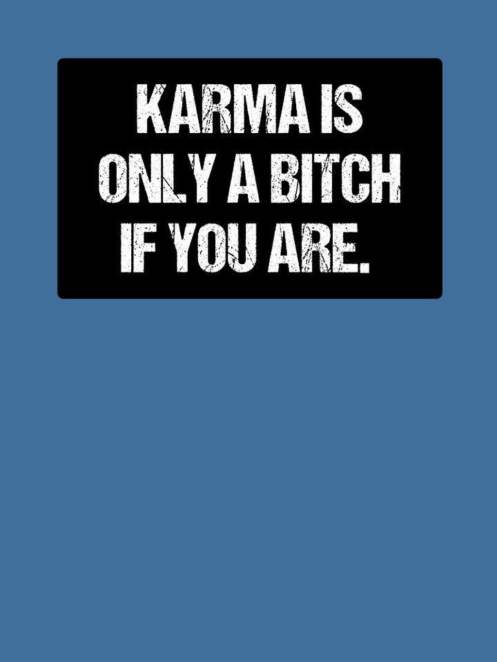 Karma Is Only A Bitch If You Are | Funny Typography Statement Meme Quote Lightweight Hoodie