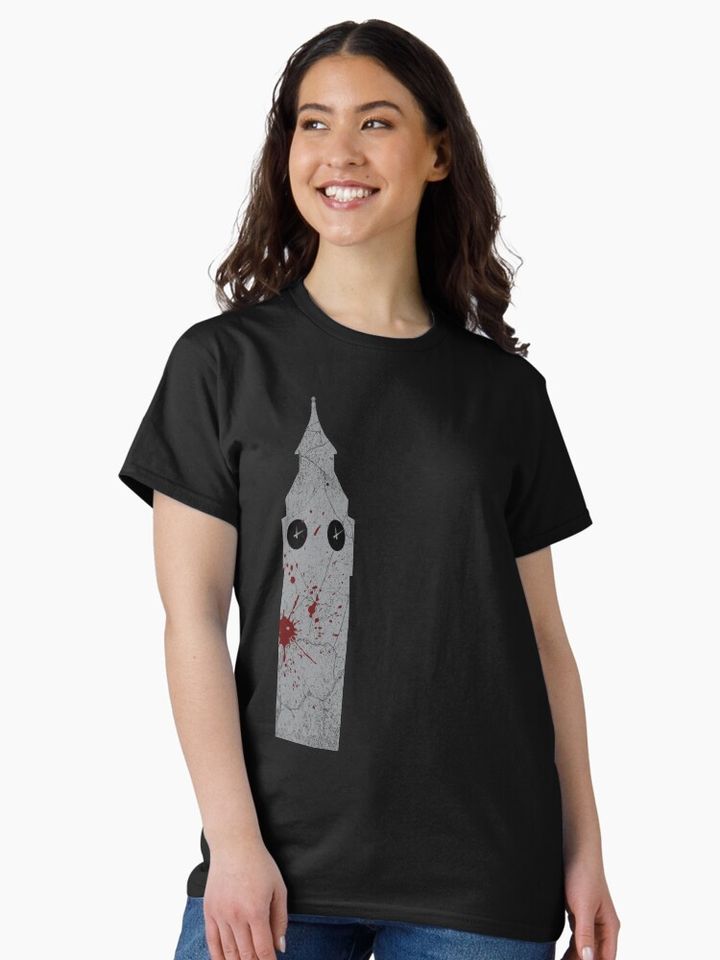 Blood Spattered Clocktower (grey) Classic T-Shirt