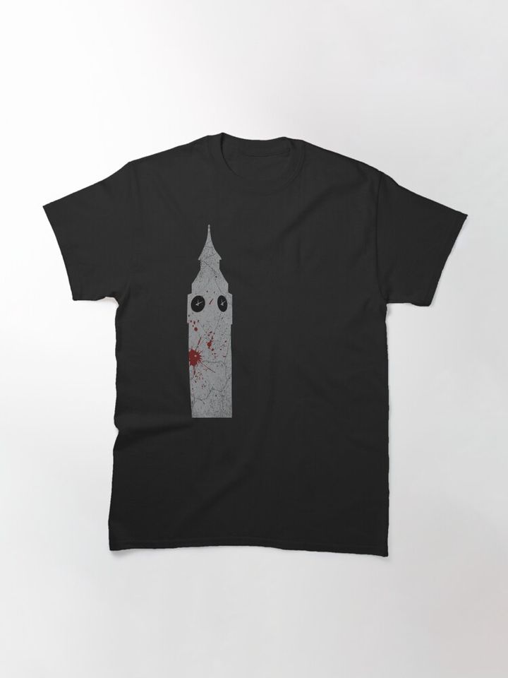 Blood Spattered Clocktower (grey) Classic T-Shirt