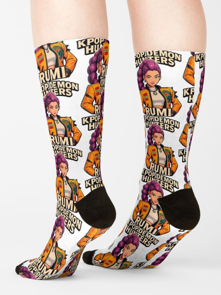 K-Pop Demon Hunters art Rumi Socks, Gift For Fan
