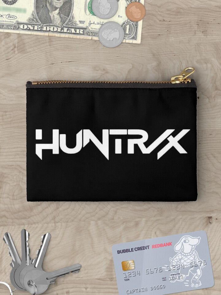 Huntr/x Logo - Plain White Zipper Pouch