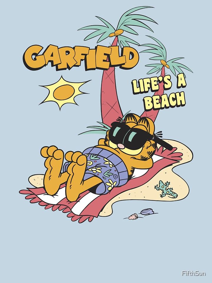 Garfield Life's A Beach Retro Vintage Tropical Cat Nap Premium Sweatshirt