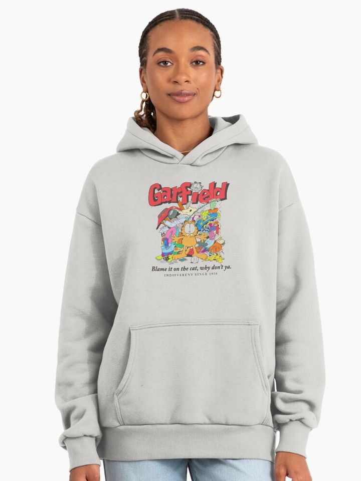 Garfield Blame It On The Cat Why Don't Ya Vintage Premium Hoodie