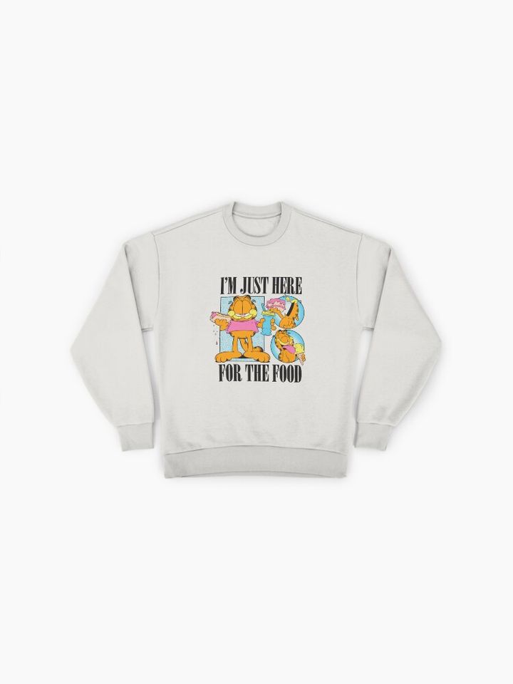 Garfield I'm Just Here For The Food Vintage Snack Panels Premium Sweatshirt