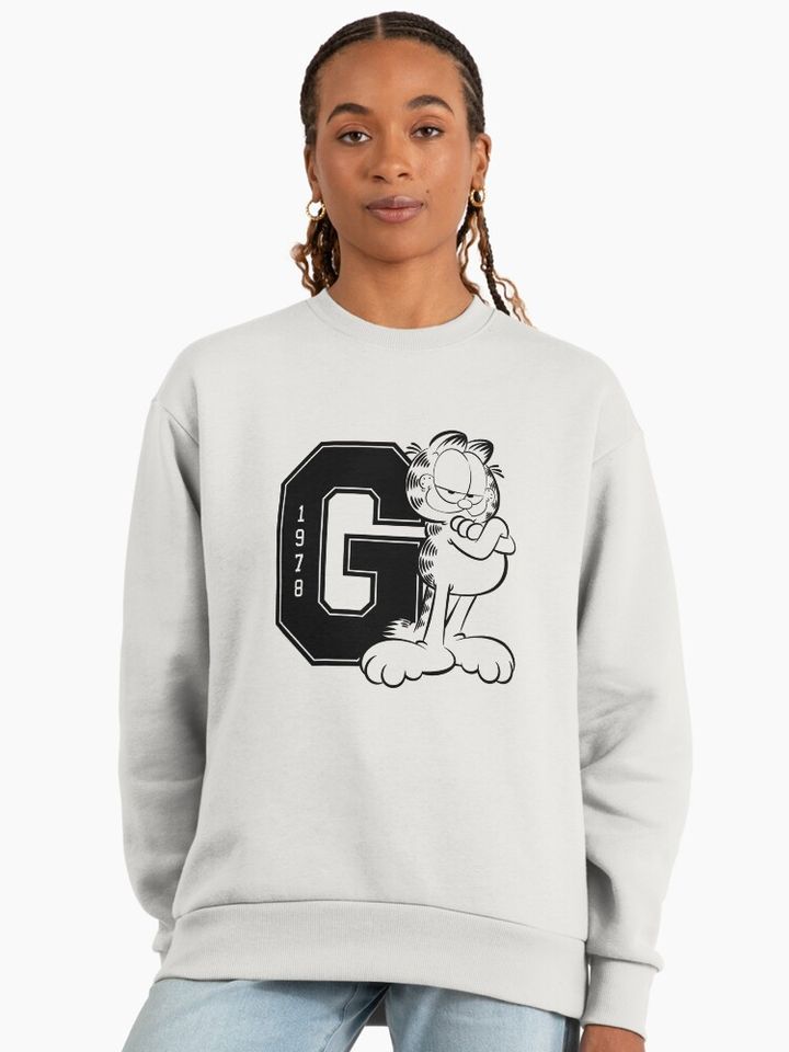 Garfield Retro Vintage Comic Collegiate 1978 Bold Logo Premium Sweatshirt