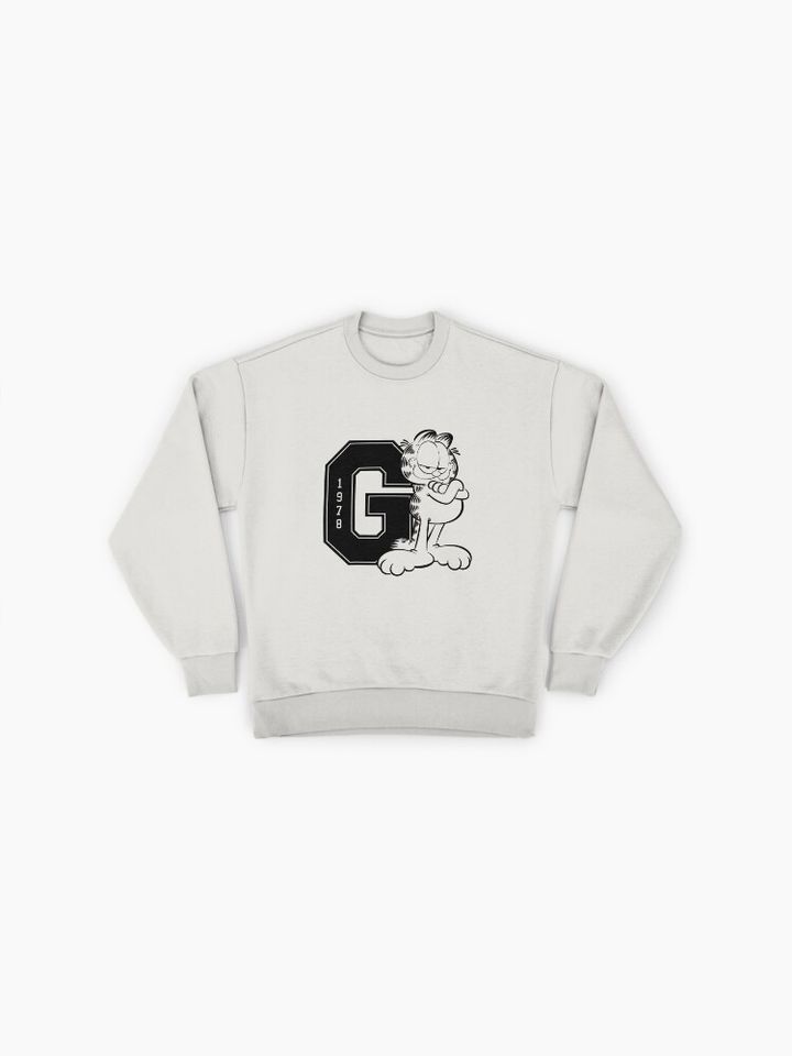 Garfield Retro Vintage Comic Collegiate 1978 Bold Logo Premium Sweatshirt