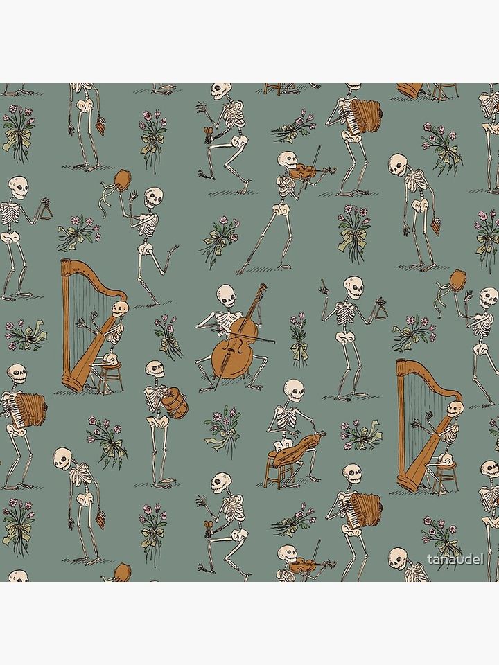 Skeleton orchestra Pillow