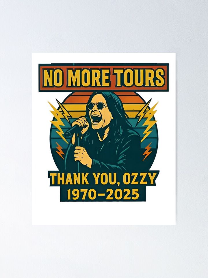 RIP Ozzy Osbourne Poster - Rock Legend 1970–2025 No More Tour Tribute Wall Art