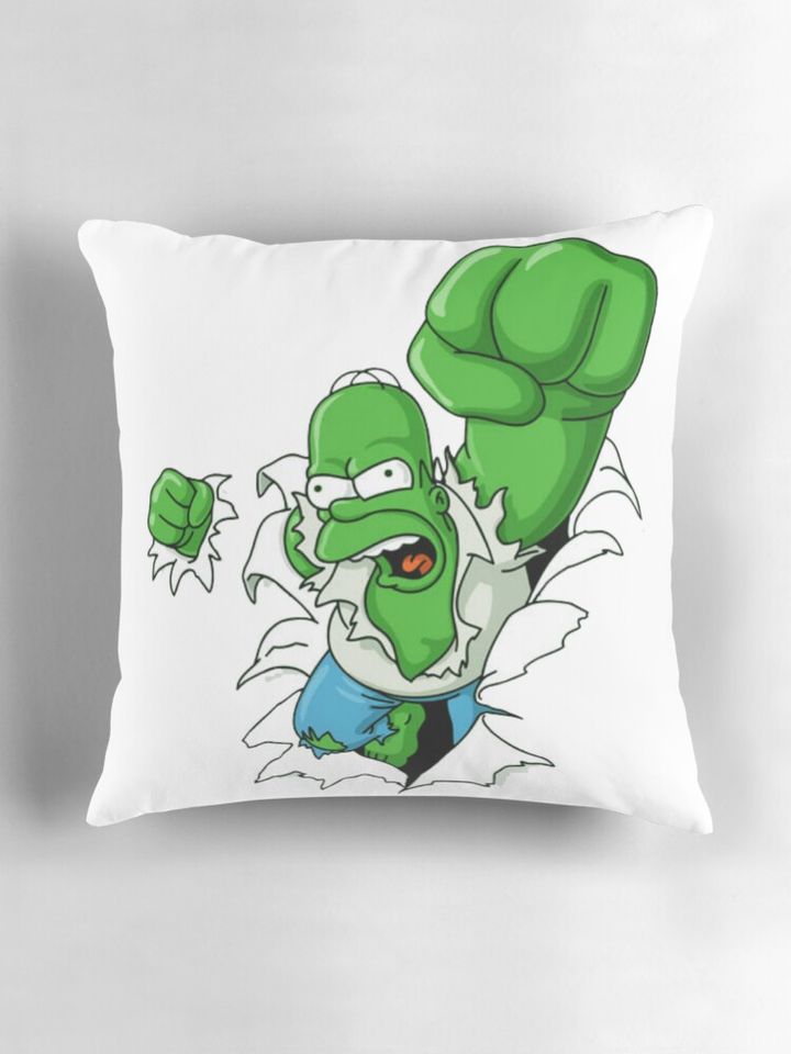 Hulk homer Pillow, simpson throw pillows decor, Gift for Fan