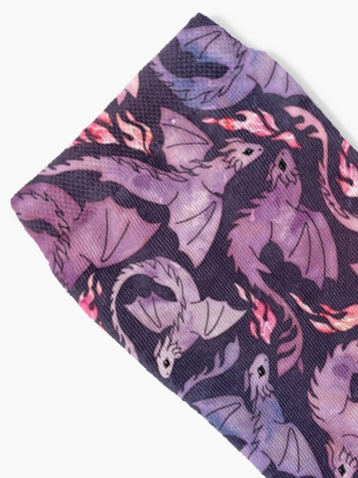 Dragon fire dark pink & purple Socks