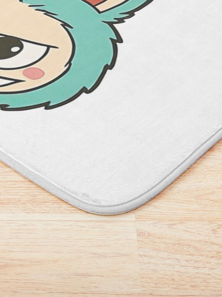 Angry Green Labubu Character Illustration Bath Mat, For Bathroom, For Kitchen