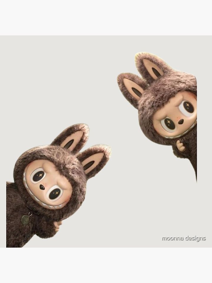 Brown Labubus Peaking  Pillow, Cute Labubu Pillows Gift, Gift for Fan