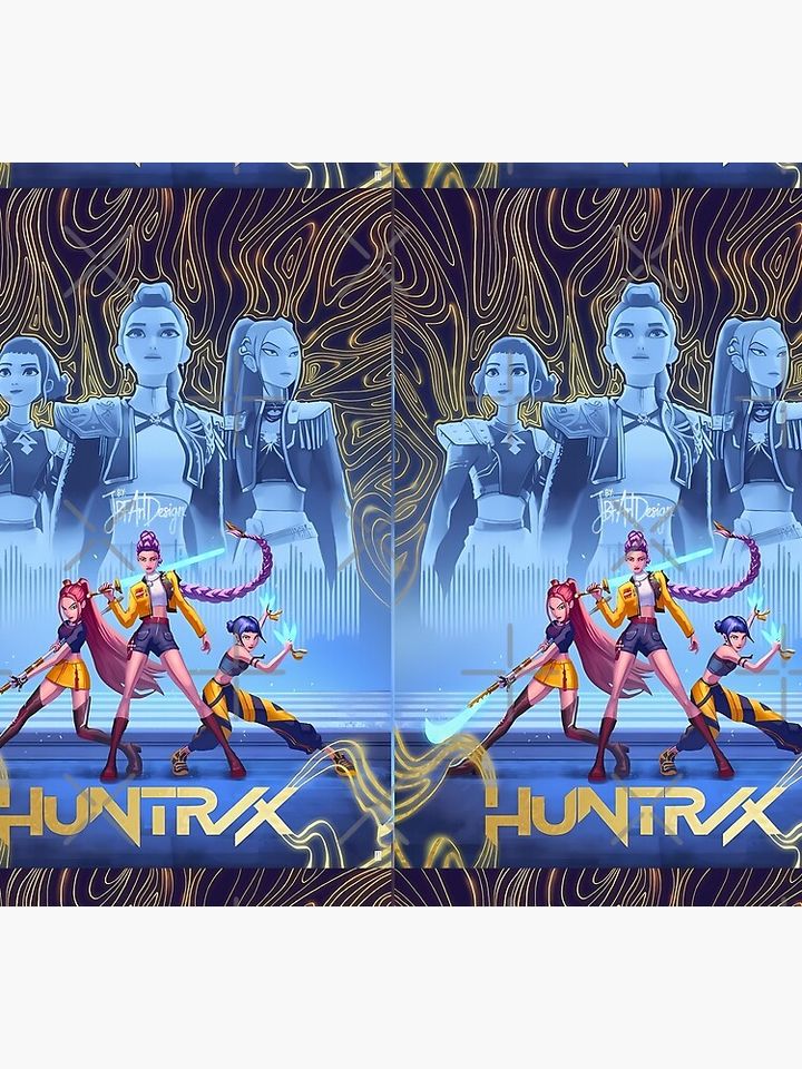 Huntrix demon hunters art stage golden Socks