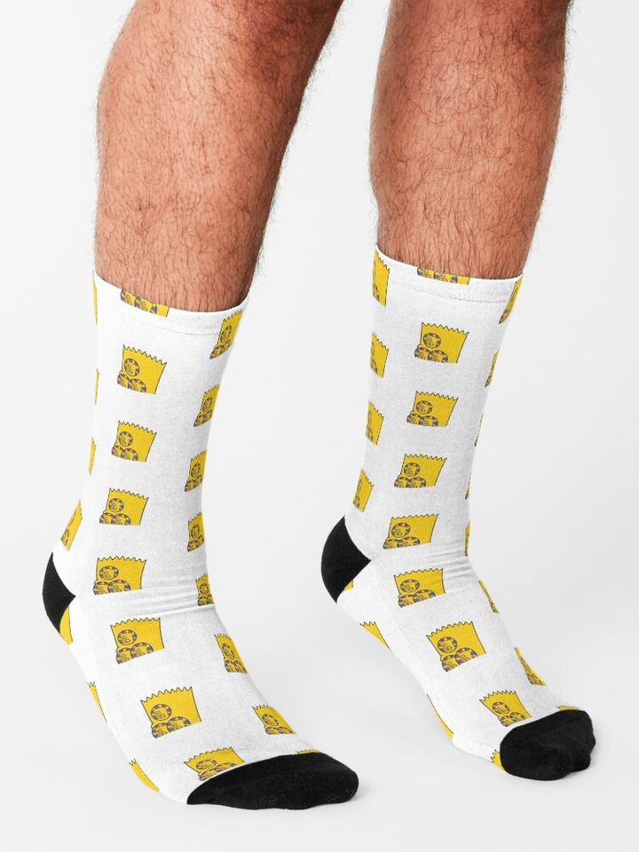 Trippy bart eyes Socks, Simpson Funny, Gift for Fan