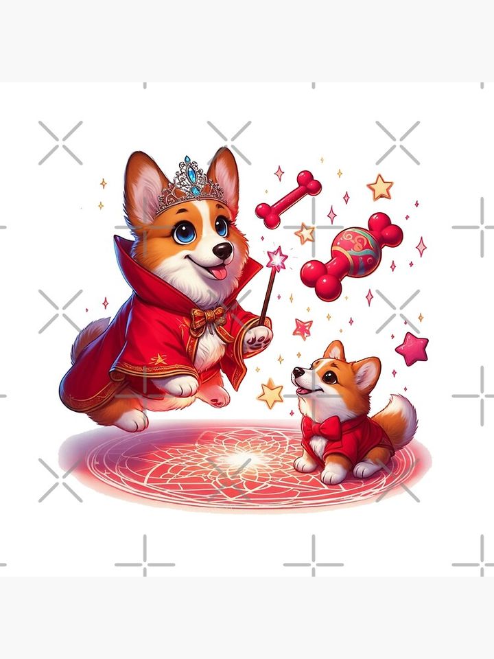Corgi Avenger Wanda Corgi: Canine Witchcraft and Mystical Power Pillow