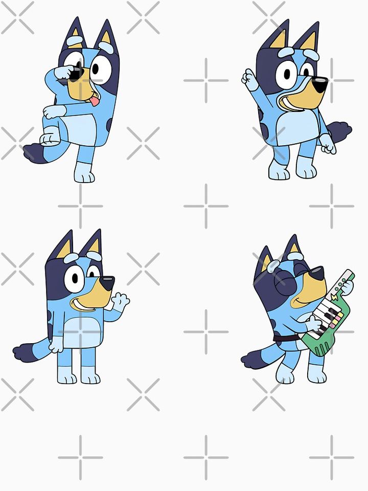 BlueyDad Characters, Bandit Heeler Set Classic T-Shirt