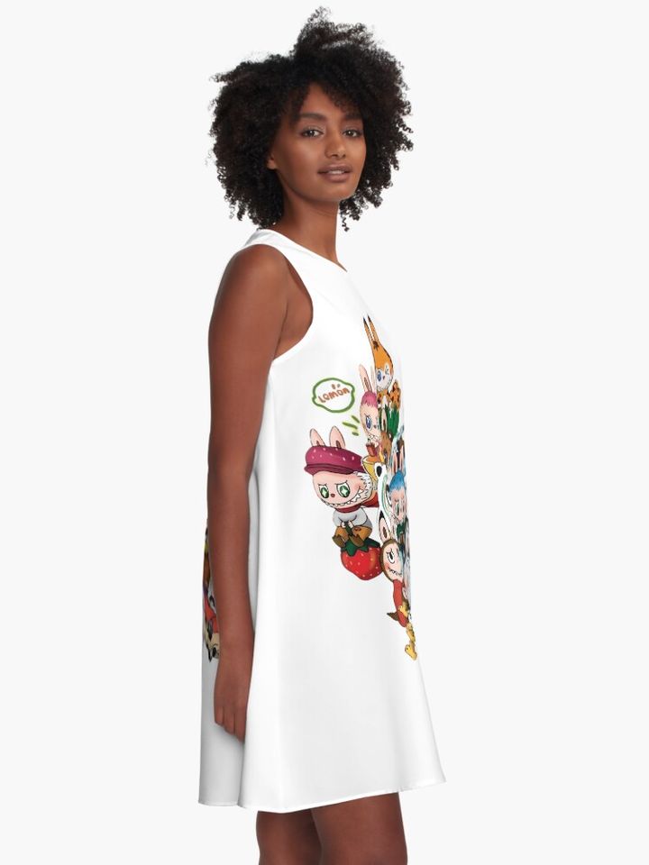 labubu and friends A-Line Dress, Gift for Her