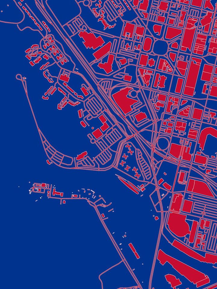 Buffalo City Plan Map Art iPhone Case, Gift For Fan