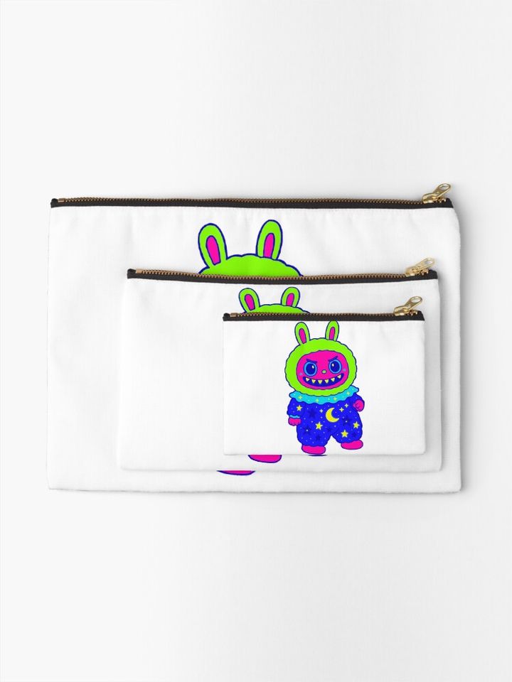 Labubu stickers Zipper Pouch, Cute Bags Gift, Gift for Fan