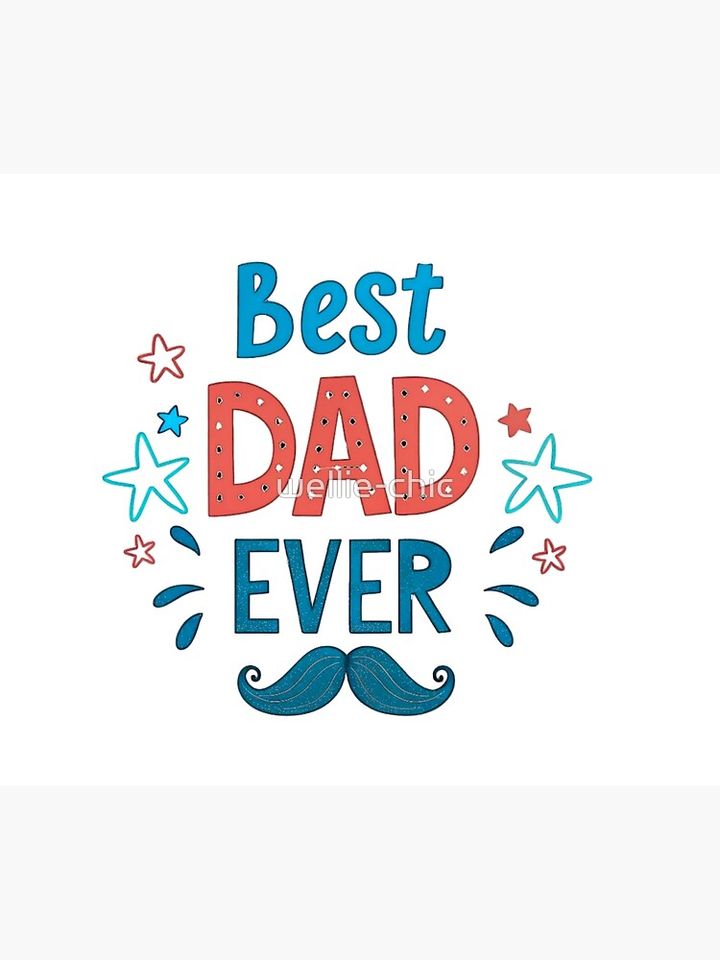 Best Dad Ever Stars & Mustache - Fun Father's Day Gift Throw Blanket