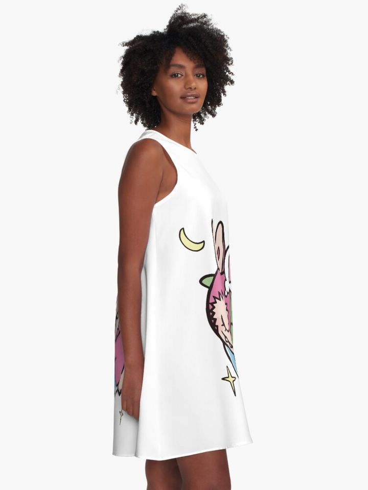 Sleepy Labubu A-Line Dress, Gift for Her