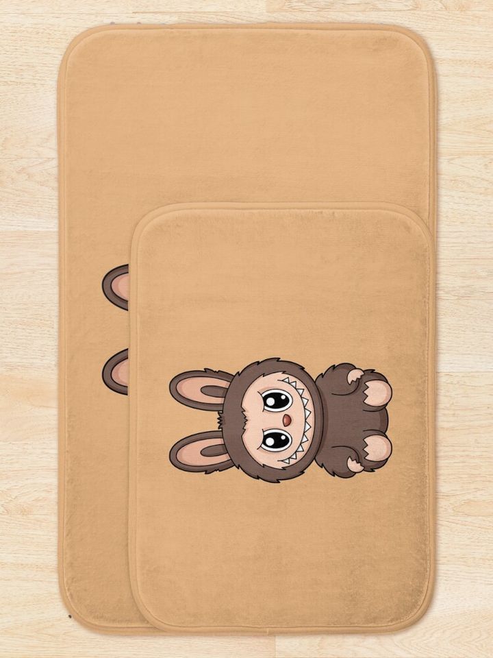 Labubu Chesnut Cocoa Cute Character Bath Mat, For Bathroom, For Kitchen