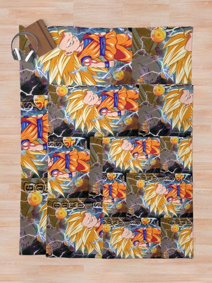 Goku SSJ3 Poster version Throw Blanket, Gift for Fan, for All Age