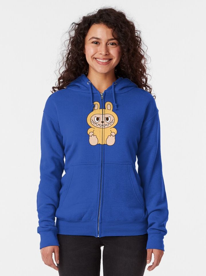 Labubu Baba Cute Character Zipped Hoodie