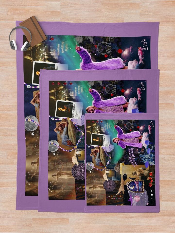 midnights inspired collage Throw Blanket, Gift for Fan