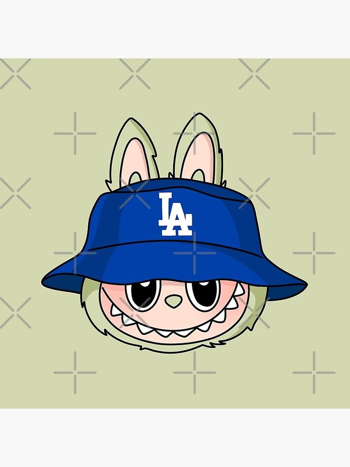 Labubu Green Grape Baseball Team Face Pillow, Cute Labubu Pillows Gift, Gift for Fan