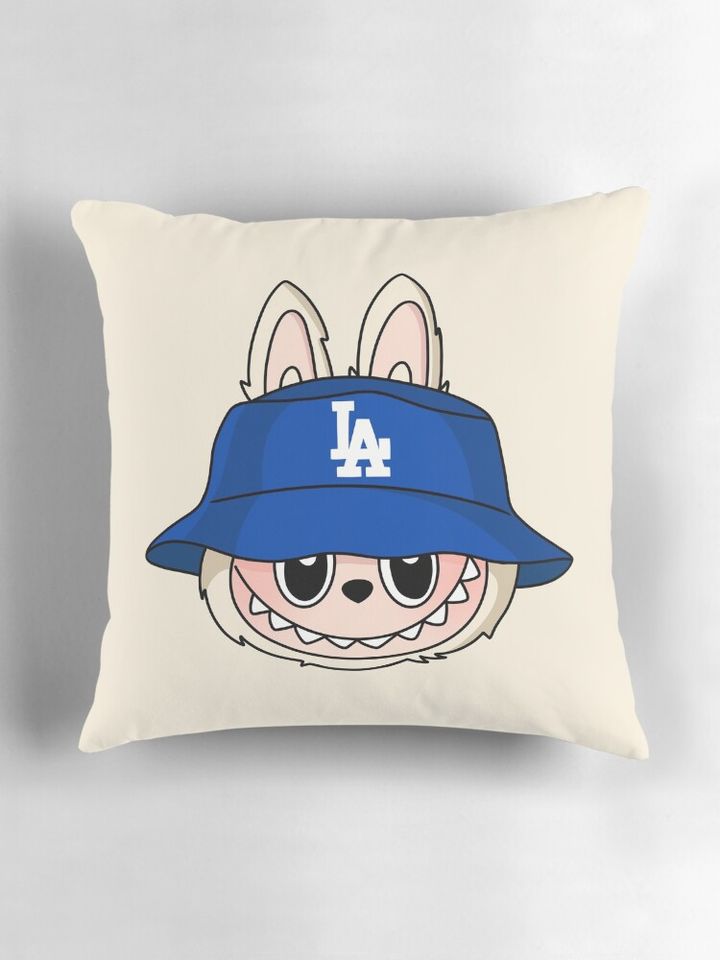 Labubu Soymilk Baseball Team Face Pillow, Cute Labubu Pillows Gift, Gift for Fan