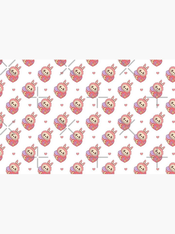 Labubu Pattern - THE MONSTERS Tasty Macarons Vinyl Face - Popmart Zipper Pouch