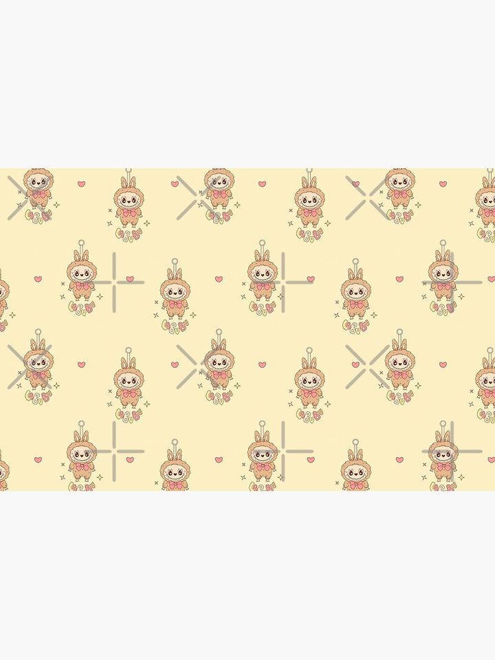 Labubu Pattern - THE MONSTERS Tasty Macarons Vinyl Face - Popmart Zipper Pouch