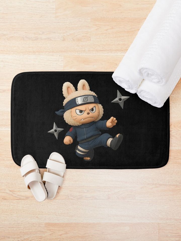Labubu Narutoo Costume Bath Mat, For Bathroom, For Kitchen