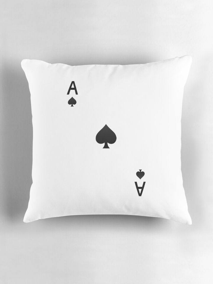 Ace of Spades- Playing Card Design Pillow